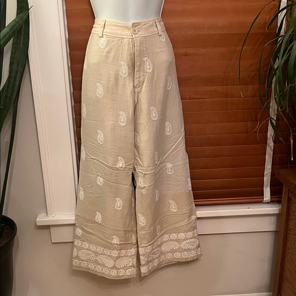 Elie Tahari Cream Wide Leg Pants
